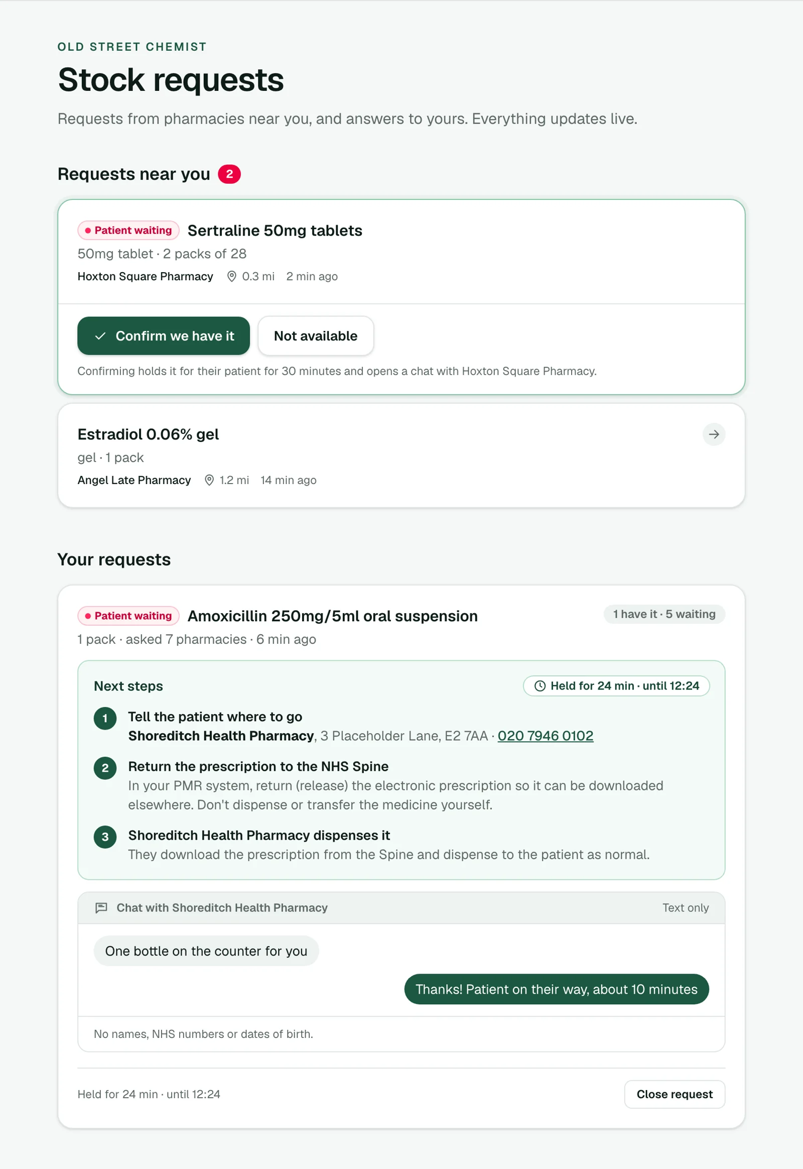 NearShelf request feed